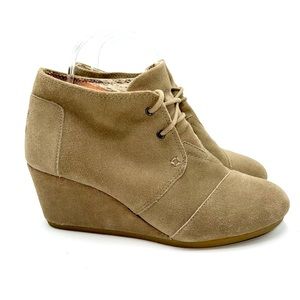 Toms Desert Suede Wedge Booties